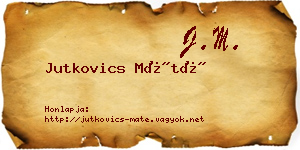 Jutkovics Máté névjegykártya